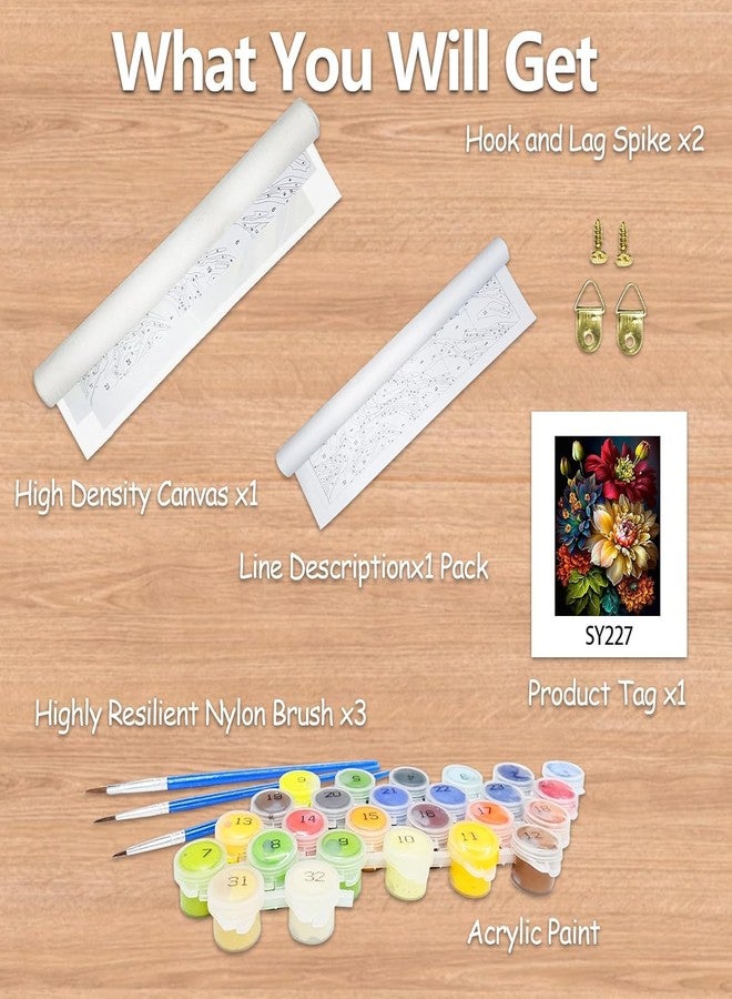 TREXEE Paint by Numbers Kits for Adults, Painting Kits for Beginners Colored Canvas, Easy DIY Acrylic Pigment Drawing Paintwork for Home Wall Decor (50X40 CM)(Without Frame) - Image 4